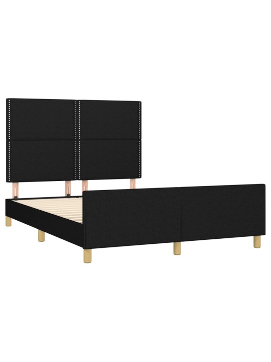 Gulta bez matrača, melns, 140x190 cm, audums