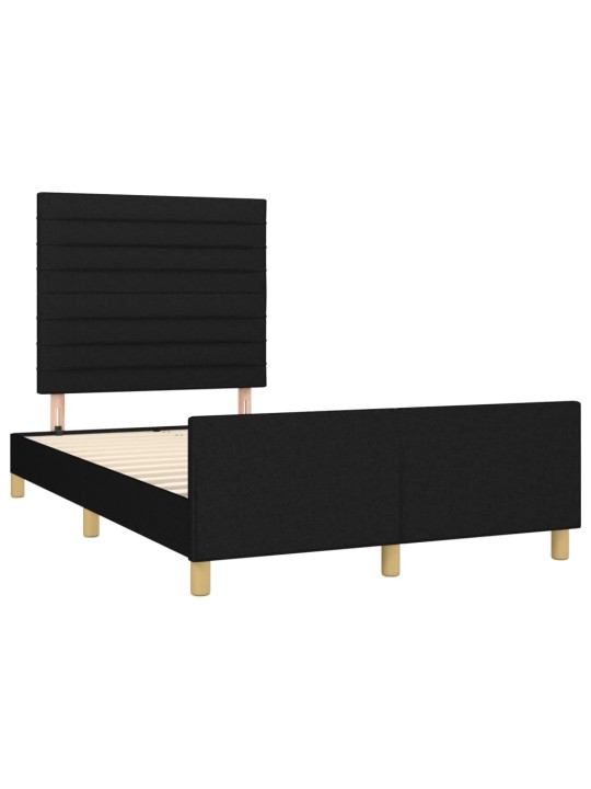Gultas rāmis bez matrača, melns, 120x200 cm, audums
