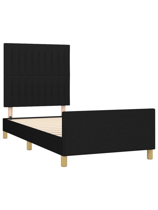 Gultas rāmis bez matrača, melns, 100x200 cm, audums
