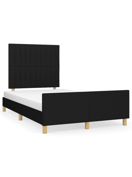 Gultas rāmis bez matrača, melns, 120x200 cm, audums