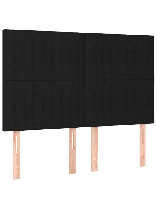 Gulta bez matrača, melns, 140x190 cm, audums