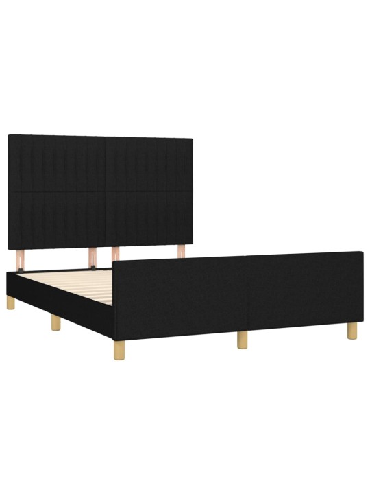 Gulta bez matrača, melns, 140x200 cm, audums