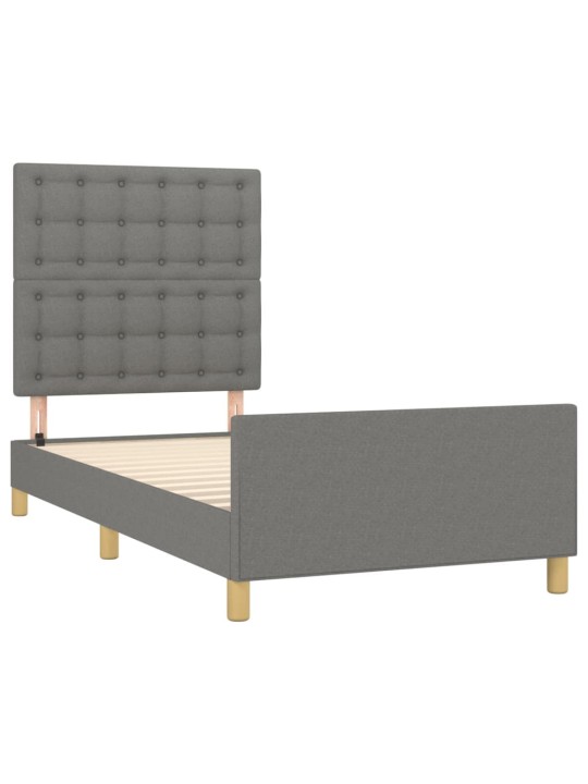 Gultas rāmis ar galvgali, tumši pelēks, 80x200 cm audums
