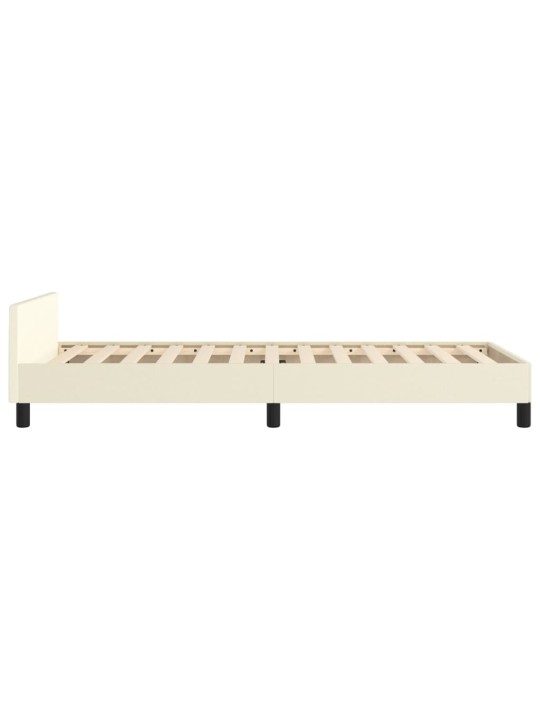 Gultas rāmis ar galvgali, krēmkrāsas, 100x200 cm, mākslīgā āda