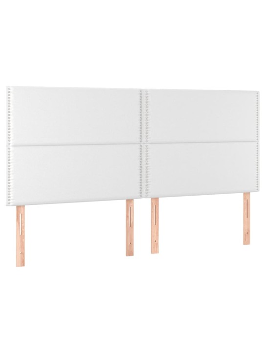 Gultas rāmis ar galvgali, balts, 200x200 cm, mākslīgā āda