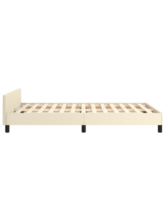 Gultas rāmis ar galvgali, krēmkrāsas, 120x200 cm, mākslīgā āda