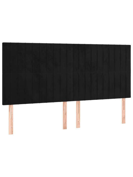 Gulta bez matrača, melns, 160x200 cm, samts