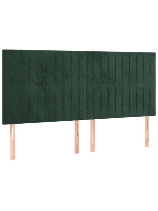 Gultas rāmis bez matrača, tumši zaļš samts, 160x200 cm
