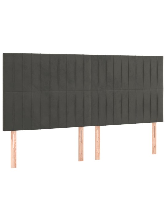 Gulta bez matrača, tumši pelēks, 200x200 cm, samts