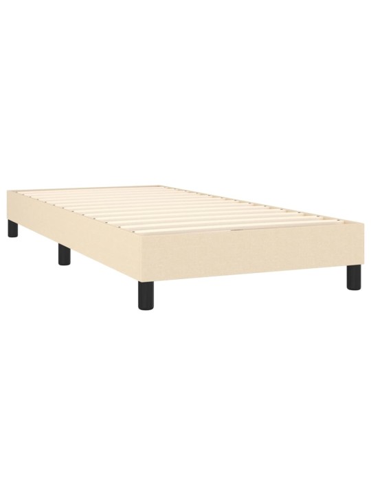 Kontinentālā gulta rāmis ar matraci, krēmkrāsas, 80x200 cm, audums
