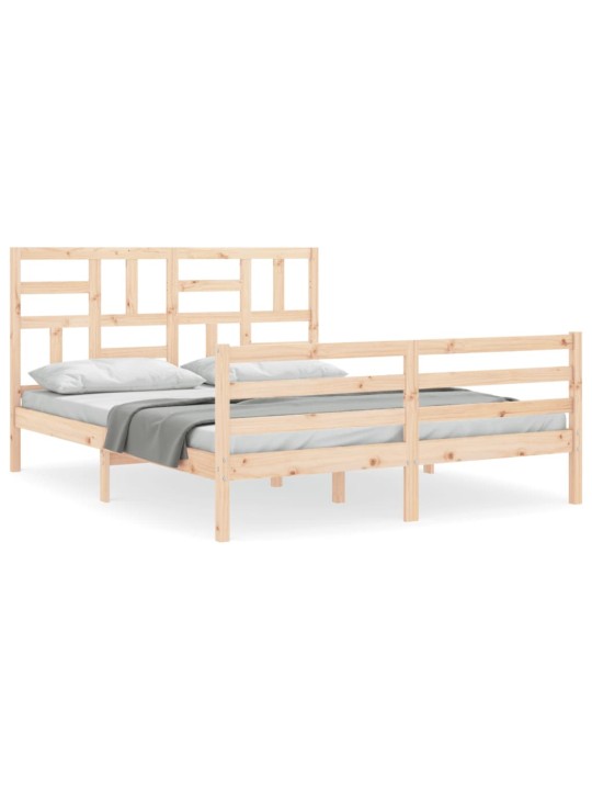 Gultas rāmis ar galvgali, King size izmērs, masīvkoks