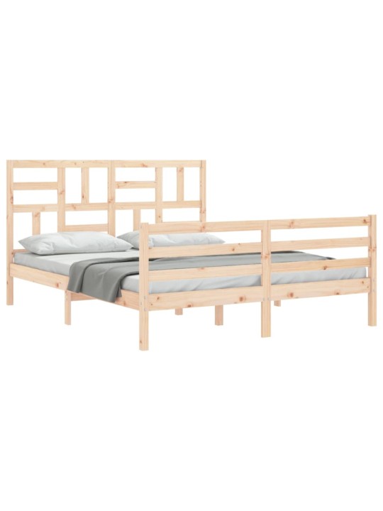 Gultas rāmis ar galvgali, King size izmērs, masīvkoks