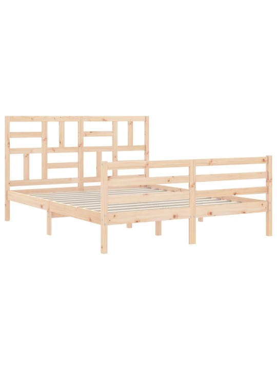 Gultas rāmis ar galvgali, King size izmērs, masīvkoks