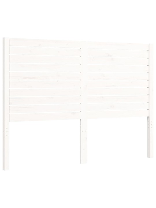 Gultas rāmis ar galvgali, 140x200 cm, masīvkoks, balts