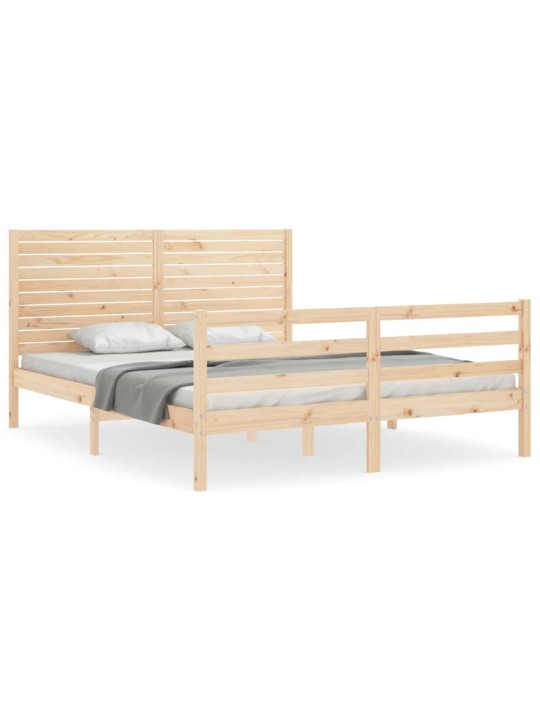 Gultas rāmis ar galvgali, King size izmērs, masīvkoks