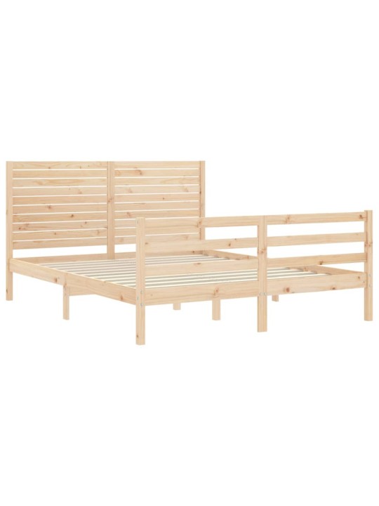 Gultas rāmis ar galvgali, King size izmērs, masīvkoks