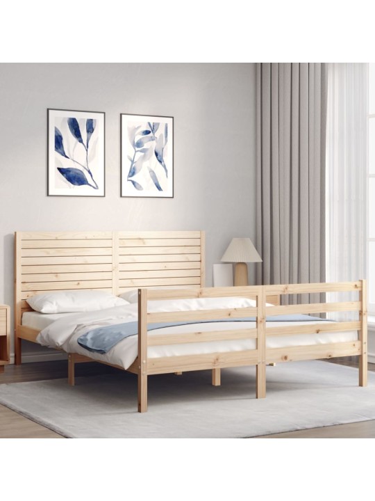 Gultas rāmis ar galvgali, 160x200 cm, masīvkoks