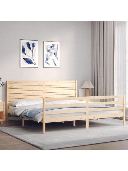 Gultas rāmis ar galvgali, 200x200 cm, masīvkoks