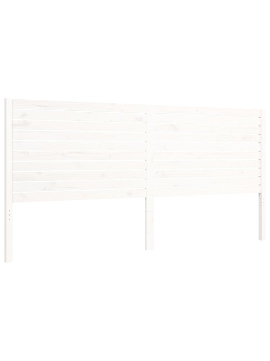 Gultas rāmis ar galvgali, 200x200 cm, masīvkoks, balts