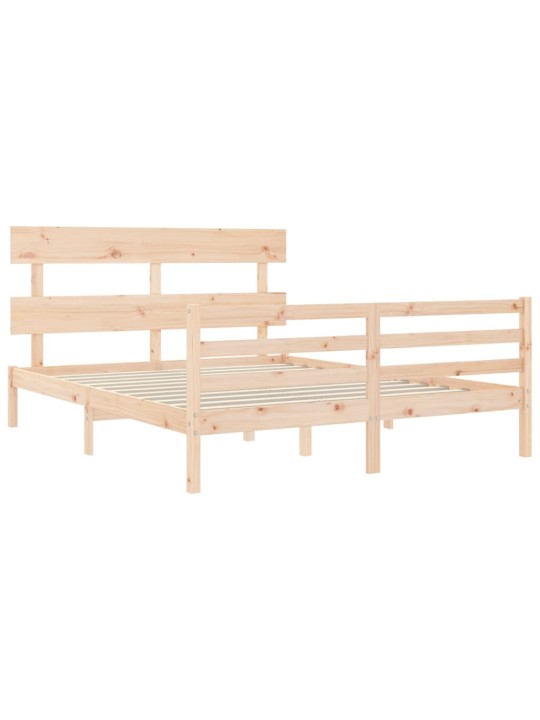 Gultas rāmis ar galvgali, King size izmērs, masīvkoks
