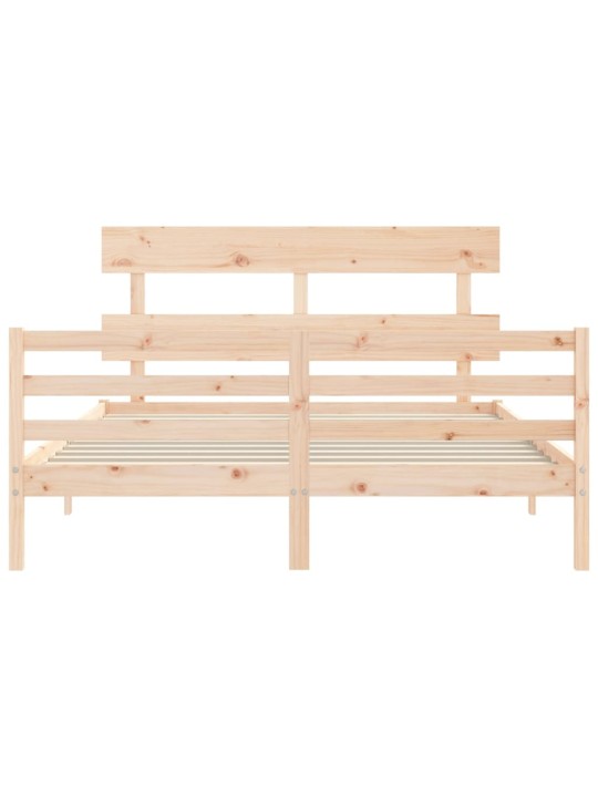 Gultas rāmis ar galvgali, King size izmērs, masīvkoks