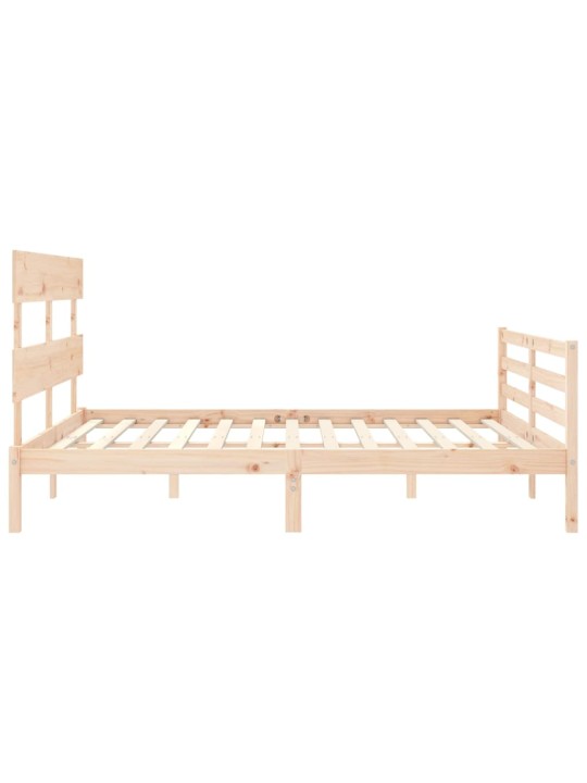 Gultas rāmis ar galvgali, King size izmērs, masīvkoks