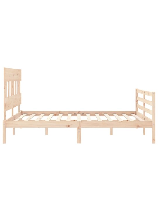 Gultas rāmis ar galvgali, King size izmērs, masīvkoks