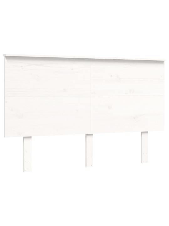 Gultas rāmis ar galvgali, 120x200 cm, masīvkoks, balts