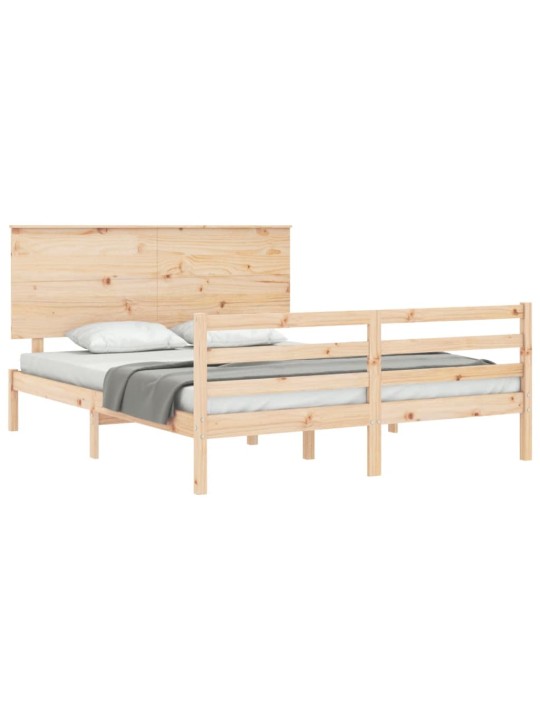 Gultas rāmis ar galvgali, King size izmērs, masīvkoks