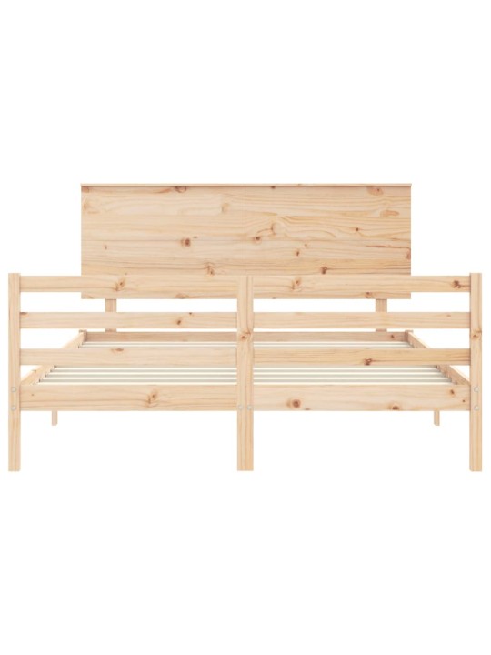 Gultas rāmis ar galvgali, King size izmērs, masīvkoks
