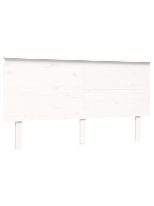 Gultas rāmis ar galvgali, King size izmērs, masīvkoks, balts