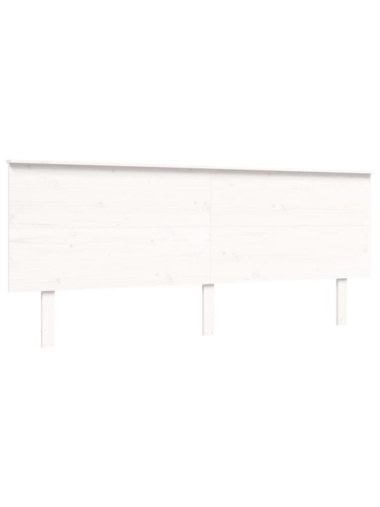 Gultas rāmis ar galvgali, 200x200 cm, masīvkoks, balts