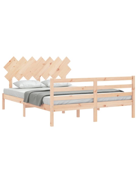 Gultas rāmis ar galvgali, King size izmērs, masīvkoks