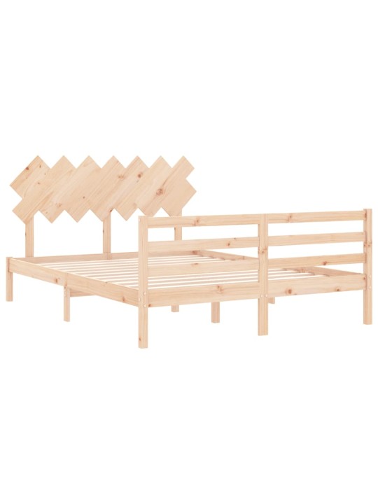 Gultas rāmis ar galvgali, King size izmērs, masīvkoks