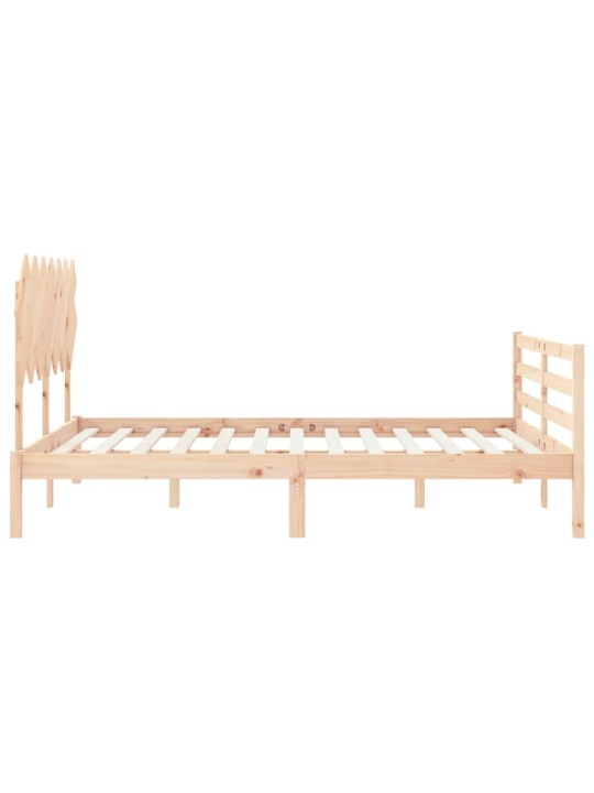 Gultas rāmis ar galvgali, King size izmērs, masīvkoks