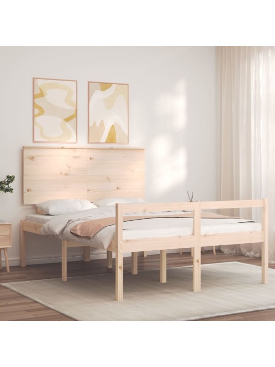 Gulta ar galvgali senioriem, 140x200 cm, masīvkoks