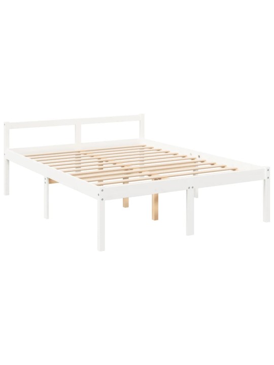 Gulta ar galvgali senioriem, king size izmērs, masīvkoks, balts