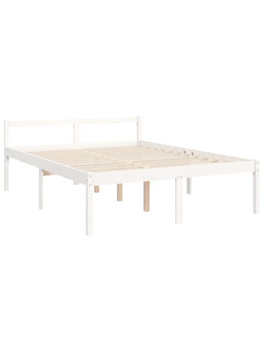 Gulta ar galvgali senioriem, king size izmērs, masīvkoks, balts