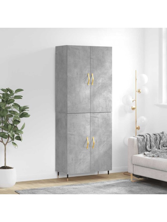 Augstais skapis, pelēks, 69,5x34x180 cm, inženierijas koks