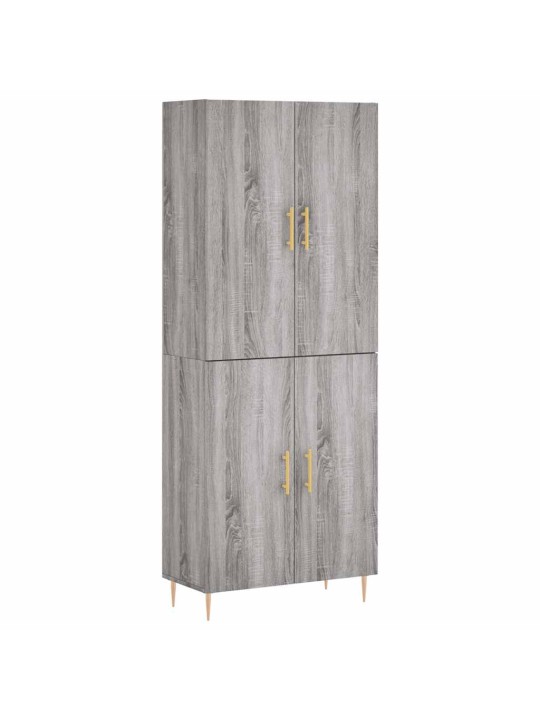 Augstais skapis, pelēks, 69,5x34x180 cm, inženierijas koks