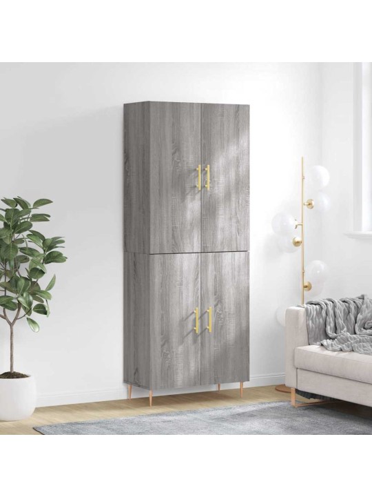 Augstais skapis, pelēks, 69,5x34x180 cm, inženierijas koks