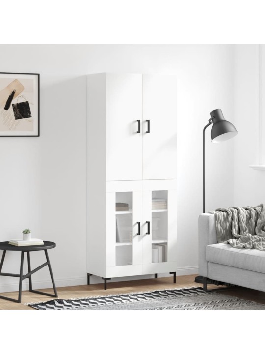 Augstais skapis, balts, 69,5x34x180 cm, inženierijas koks