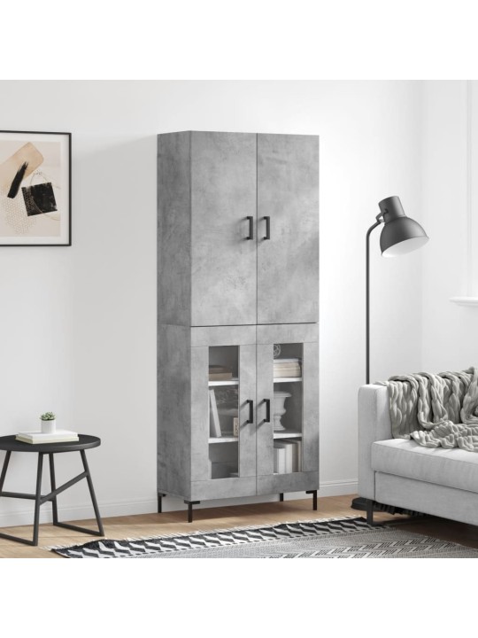 Augstais skapis, pelēks, 69,5x34x180 cm, inženierijas koks