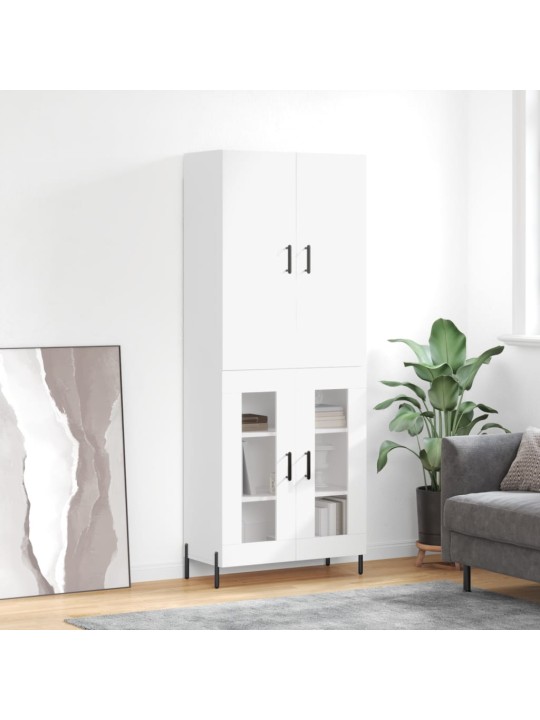Augstais skapis, balts, 69,5x34x180 cm, inženierijas koks