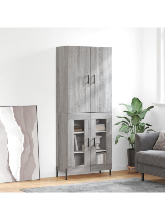 Augstais skapis, pelēks, 69,5x34x180 cm, inženierijas koks