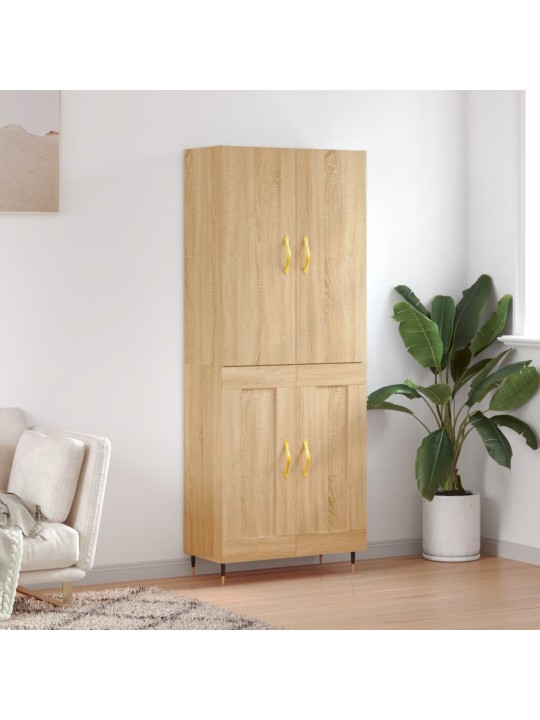 Augstais skapis, ozolkoka, 69,5x34x180 cm, inženierijas koks