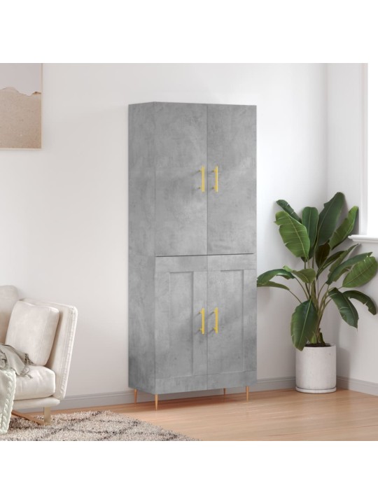 Augstais skapis, pelēks, 69,5x34x180 cm, inženierijas koks