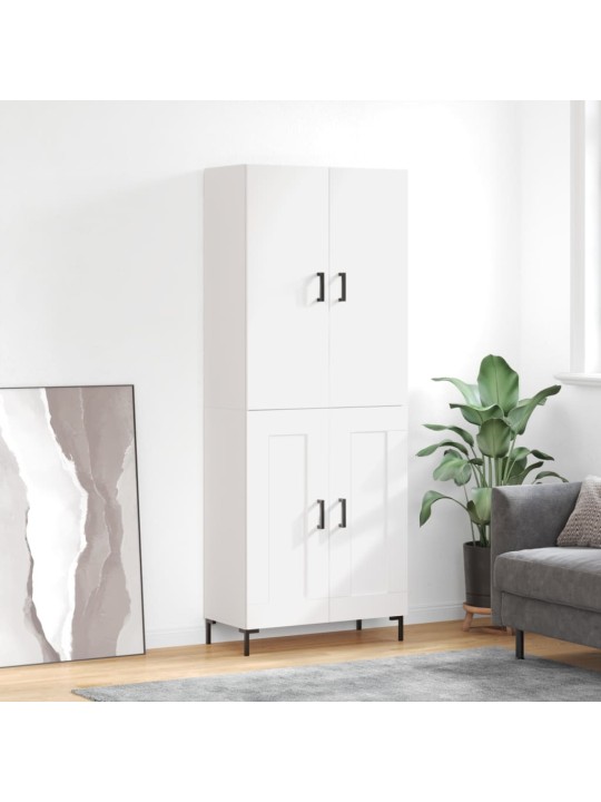 Augstais skapis, balts, 69,5x34x180 cm, inženierijas koks