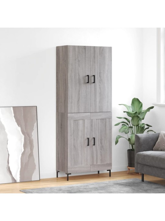 Augstais skapis, pelēks, 69,5x34x180 cm, inženierijas koks