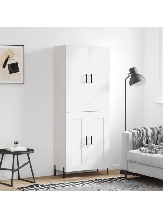 Augstais skapis, balts, 69,5x34x180 cm, inženierijas koks